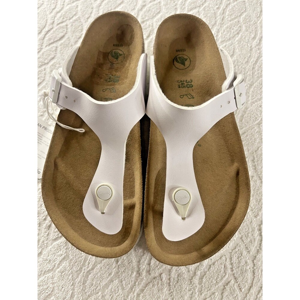 Birkenstock Papillio  Sz 7-7.5 Women's White Gizeh Platform Vegan Sandals
